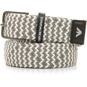Emporio Armani Cintura a treccia Grigio-bianco Viscosa Uomo