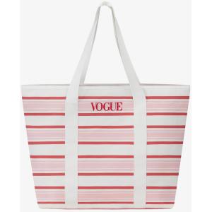 Borsa VOGUE crema a righe rosse con logo ricamato
