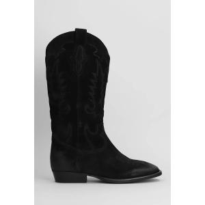 Stivali texani Guatemala in Camoscio Nero