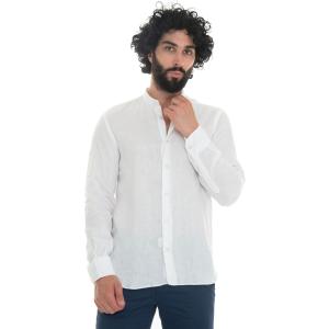 Vincenzo De Lauziers Camicia di lino guru Bianco Lino Uomo