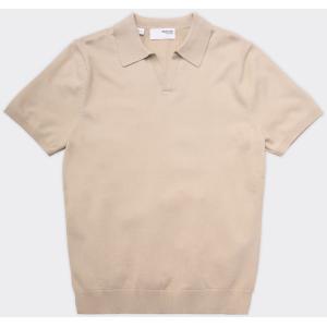 Selected Homme Polo Ss Teller Knit Oatmeal
