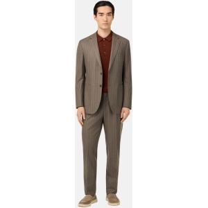 Boggi, Abito Gessato In Pura Lana, Uomo, Taupe, Taglia: 44
