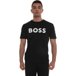 BOSS T-shirt girocollo THINKING1 Nero Cotone Uomo