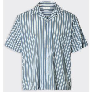 Selected Homme Camicia Ss Relax Air MIx Blue Mirage