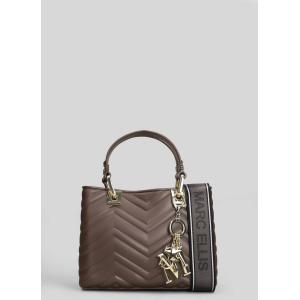Borsa a spalla Flat Krissy M Wave in Gomma Marrone