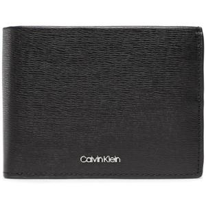 33-Portafoglio grande da uomo Ck Median Trifold 10cc W/Coin K50K509993 Nero
