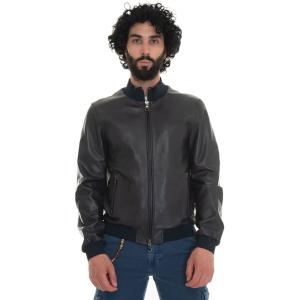 The Jack Leathers Giubbino in pelle traforata DEREKSEAMLESS Blu Pelle di agnello Uomo