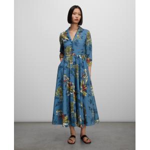 Aspesi Abito Chemisier In Tela Di Lino E Cotone Donna, Azzurro