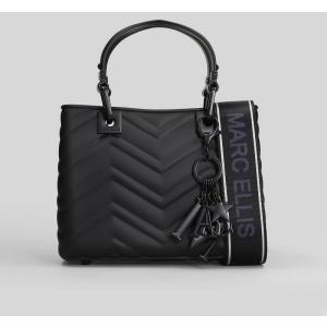 Borsa a spalla Flat Krissy M Wave in Gomma Nera