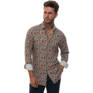 Carrel Camicia casual Beige Viscosa Uomo
