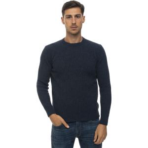 Andrea Fenzi Pullover girocollo Blu Lana Uomo