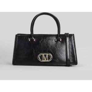 Borsa a spalla Twist M in ecopelle Nera