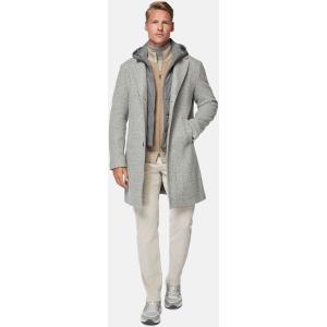 Boggi, Cappotto In Jersey Di Lana Con Pettorina, Uomo, Grigio, Taglia: 48