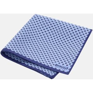 Boggi, Pochette Motivo Micro Geometrico In Seta, Uomo, Azzurro