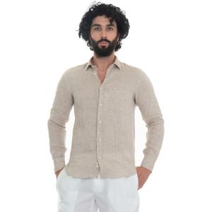 Vincenzo De Lauziers Camicia casual Beige Lino Uomo