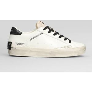 Sneakers Distressed in Pelle Bianca