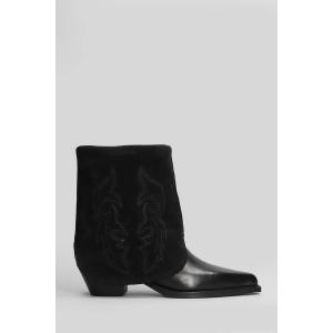 tronchetti texani  in pelle e camoscio Nero