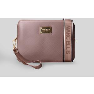 Borsa a spalla Flat Flowe in ecopelle Beige