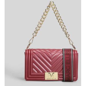 Borsa a spalla Flat S in Gomma Bordeaux