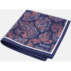 Boggi, Pochette Fantasia Paisley In Seta, Uomo, Navy