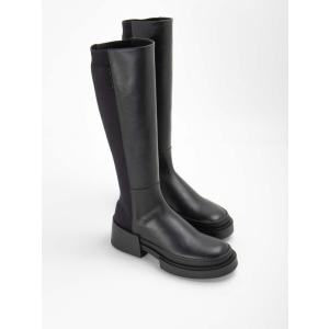 Stivaletti Maxi Zip Bimateriale Emporio Armani Nero Taglia 37 Emporio Armani  Taglia 37