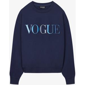 Felpa VOGUE Retro Sports blu navy con logo ricamato colorato
