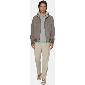 Boggi, Bomber In Vera Pelle Scamosciata, Uomo, Fango, Taglia: L