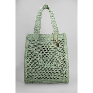 Tote Summer banana in rafia Verde