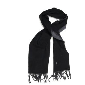 Ralph Lauren Sciarpa double-face Nero-grigio Lana Uomo