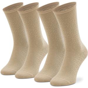 33-Set di 2 paia di calzini lunghi da donna 701218937 Beige