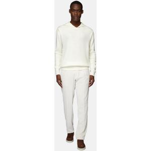 Boggi, Maglia Scollo V Cappuccio Bianca In Lana Merino, Uomo, Bianco, Taglia: L