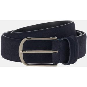 Boggi, Cintura In Pelle Scamosciata Stampata, Uomo, Navy, Taglia: 100