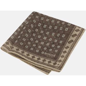 Boggi, Pochette Motivo Floreale In Lana, Uomo, Marrone