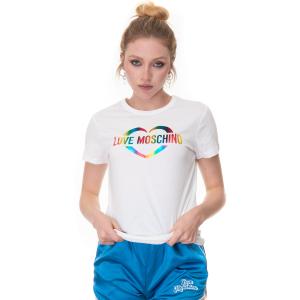 Love Moschino T-shirt girocollo Bianco Cotone Donna