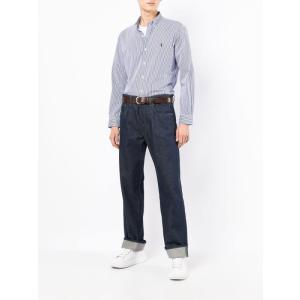 Camicia Button Down Gessata Polo Ralph Lauren Blu Taglia XXL Polo Ralph Lauren  Taglia XXL