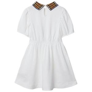 Polo In Cotone Con Colletto A Quadri Burberry Bianco Taglia 12Y Burberry  Taglia 12Y