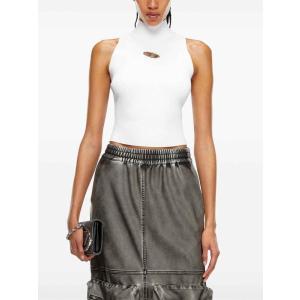 Canotta Con Logo Ritagliato Diesel Bianco Taglia XS Diesel  Taglia XS
