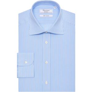 Camicia permanent azzurra a righe, regular pesaro francese