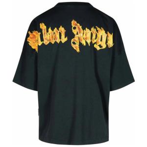 T-shirt Oversize In Cotone Nero Burning Palm Palm Angels Nero Taglia M Palm Angels Taglia M