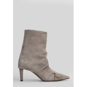 tronchetti tacco basso  in Camoscio Grigio