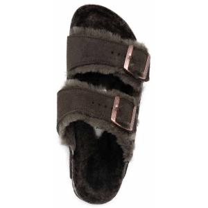 Sandali In Shearling Birkenstock Marrone Taglia 38 Birkenstock  Taglia 38