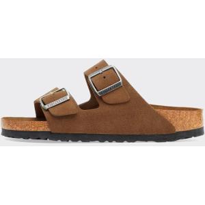 birkenstock Ciabatta Arizona Softbed Suede Leather Dark Tea