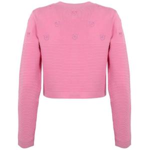 Cardigan Ciliegio Con Logo Love Birds Pinko Nude e Neutro Taglia M Pinko  Taglia M