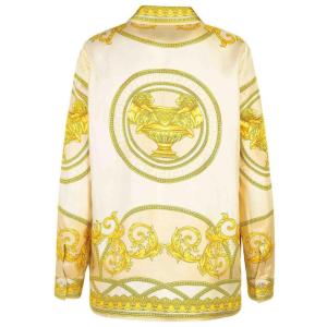 Camicia Di Seta Dorata Versace Metallico Taglia 42 Versace  Taglia 42