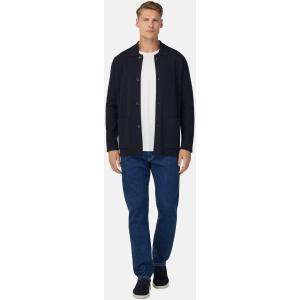 Boggi, Camicia Over Di Maglia In Lana Merino, Uomo, Navy, Taglia: M