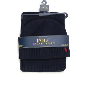 Ralph Lauren Set Sciarpa e Cappello Blu Lana Uomo