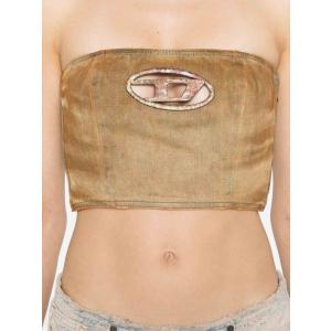 Top In Denim Effetto Slavato Diesel Nude e Neutro Taglia S Diesel  Taglia S