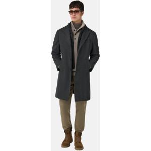 Boggi, Cappotto In Lana Con Pettorina, Uomo, Grigio scuro, Taglia: 44