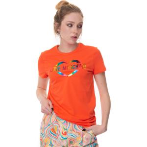 Love Moschino T-shirt girocollo Arancio Cotone Donna