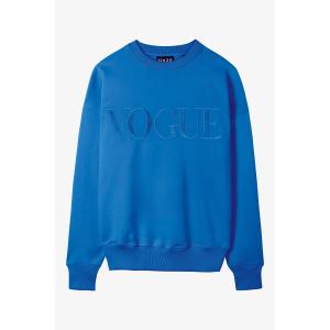 Felpa VOGUE blu con logo ricamato